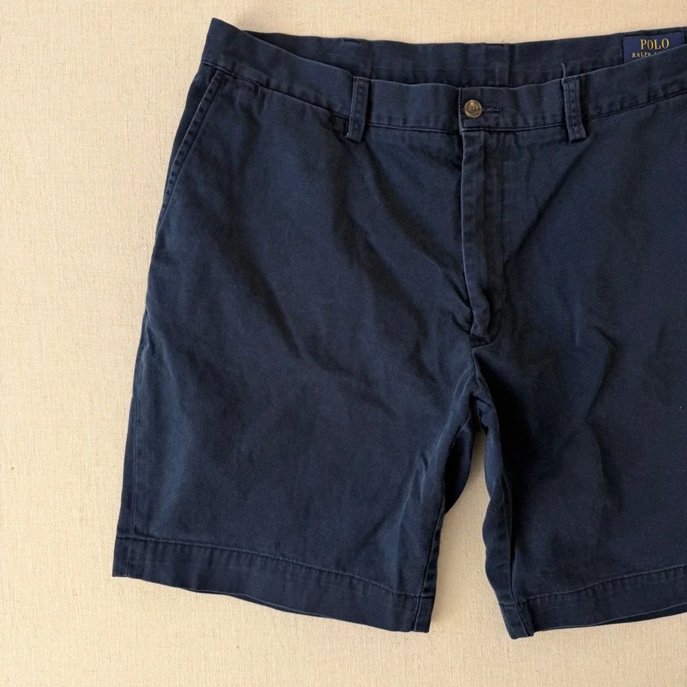 Polo Ralph Lauren Chino Shorts Men 36 Navy Classic Fit 9 Cotton Twill Preppy